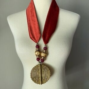 Hands High Red Brass Pendant Necklace